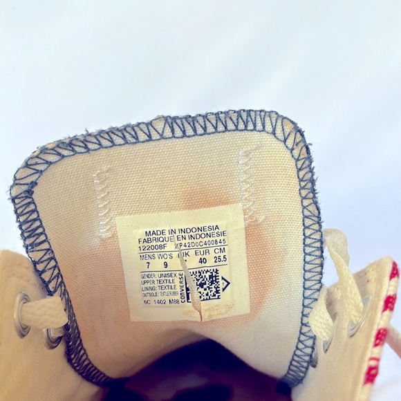 Pre- Loved Converse All Star Red White Stripe Stars USA Flag Low Top Sneakers - Picture 9 of 11